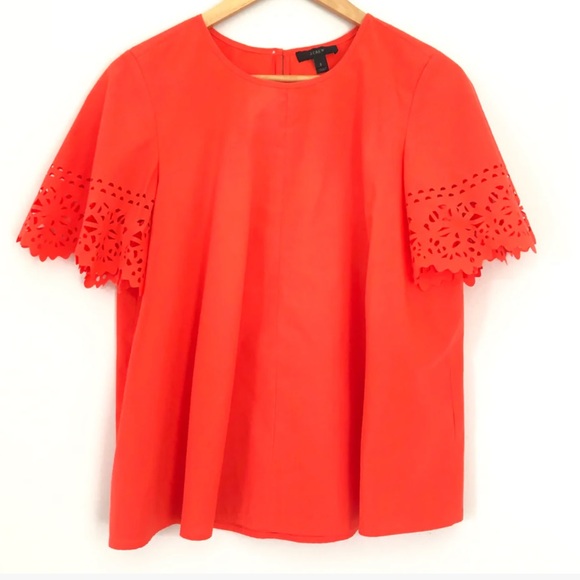 J. Crew Tops - JCrew Eyelet Short Sleeve Blouse